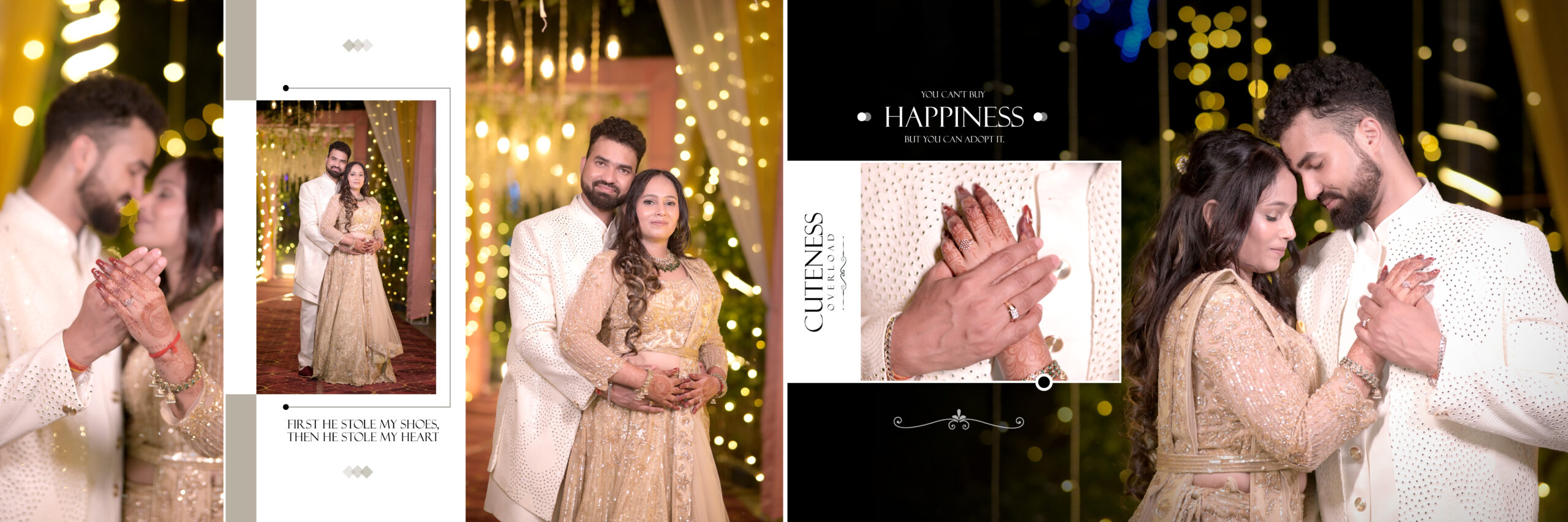 Couple celebrating with festive decorations.