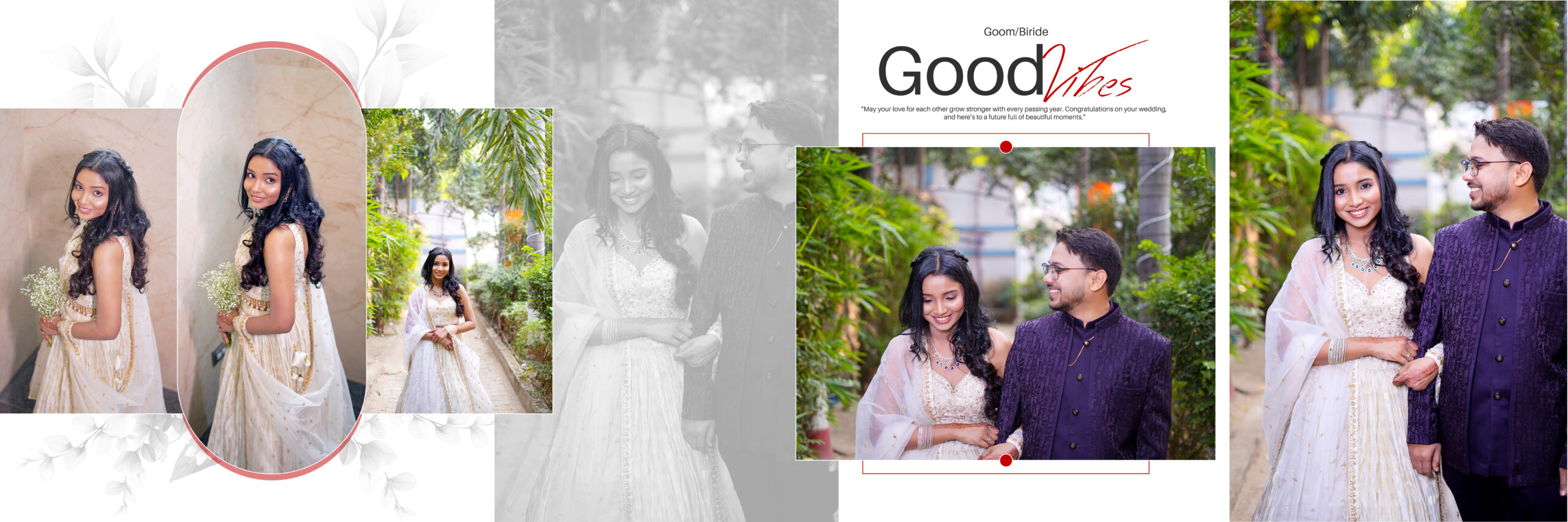 Couple in elegant attire outdoors.