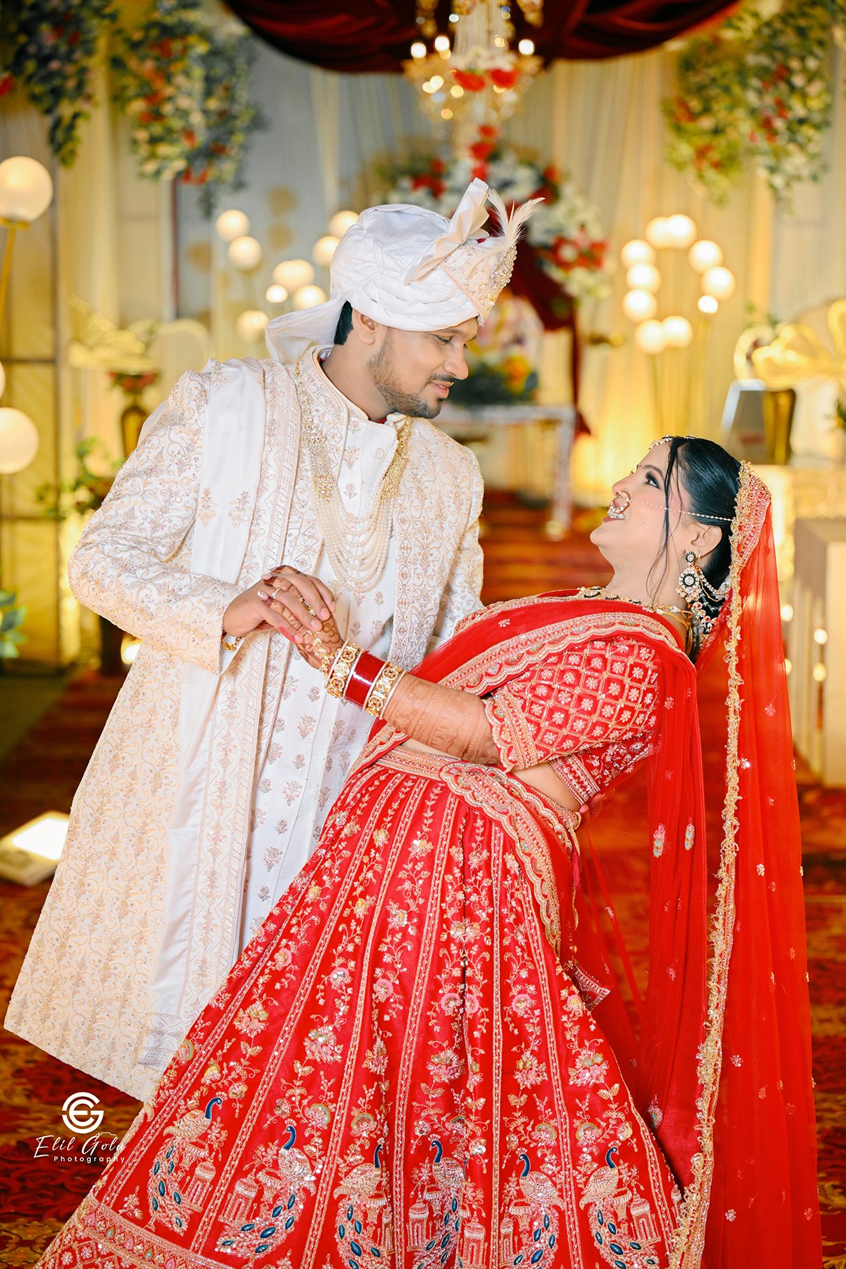 Wedding couple featured in a premium album